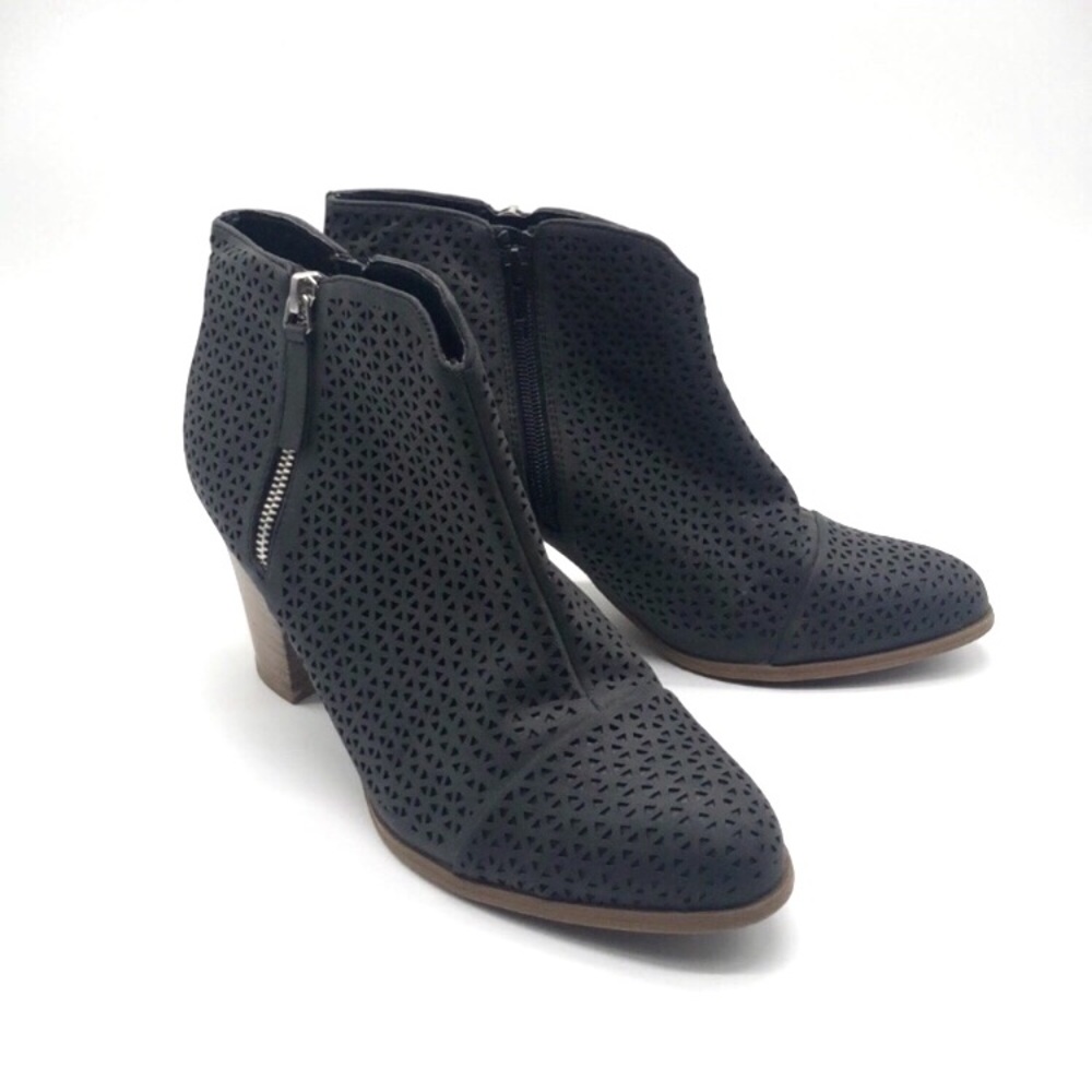 Fergalicious Black Caroline Laser Cut Booties 10